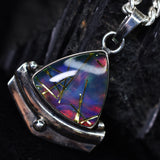 925 Sterling Silver 38 Ct Trillion Cut Natural CERTIFIED Stone Pendant Jewelry
