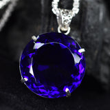 A Grade 113.55 Ct CERTIFIED Blue Topaz 925 Sterling Silver Unique Round Pendant