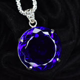 A Grade 113.55 Ct CERTIFIED Blue Topaz 925 Sterling Silver Unique Round Pendant
