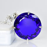 A Grade 113.55 Ct CERTIFIED Blue Topaz 925 Sterling Silver Unique Round Pendant