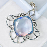 Natural 46 Ct Square Cushion Cut CERTIFIED Opal Gems Pendant Best Gift For Dad