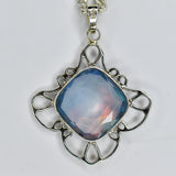 Natural 46 Ct Square Cushion Cut CERTIFIED Opal Gems Pendant Best Gift For Dad