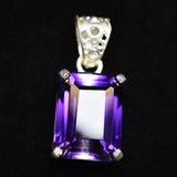 NATURAL Purple Amethyst 31 Ct CERTIFIED Emerald 925 Sterling Silver Gems Pendant