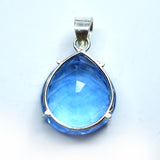 925 Sterling Silver Pendant Craft Supplies Blue Topaz Square 93.70 Ct Gems