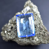 Certified 925 Sterling Silver Natural Pendant Topaz Emerald 100 Ct Blue Gemstone