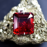 Brazil Red Topaz 925 Sterling Silver Pendant 98.60 Ct Square Guaranteed Gemstone