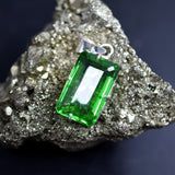 Green Topaz Emerald Cut Pendant 56 Ct 925 Sterling Silver