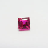 Certified Pink Ruby Square Shape 4.85 Ct Gemstone on White Background Natural and Clarity Enhanced