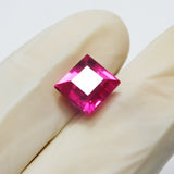 Square Pink Ruby Gemstone 4.85 Ct Held Between Fingers Natural Loose Stone for Jewelry Making