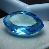 Eye Clean Natural Aquamarine Gemstone on White Box - Marquise Shape, Excellent Cut