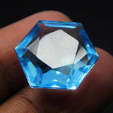 Ocean Blue Fancy Cut Aquamarine Gemstone Shown on Fingers - Natural, A++, Clarity Enhanced