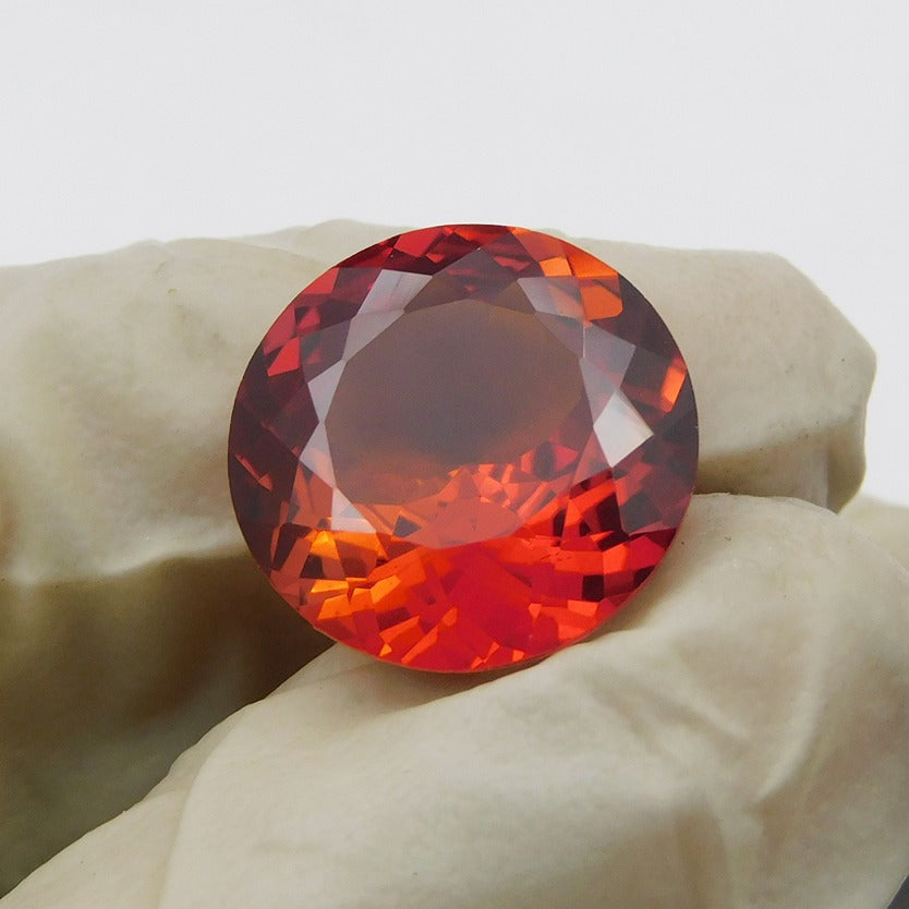 Certified 8.50ct natural orange sapphire, a beautiful round shape for a ring