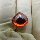 Natural pear-cut orange sapphire, 8.59 carats, certified and stunning.