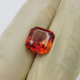 Loose Gemstone 8.56 Ct Certified Orange Sapphire Square Shape – Perfect Gift for Loved Ones