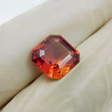 Loose Gemstone 8.56 Ct Certified Orange Sapphire Square Shape – Perfect Gift for Loved Ones
