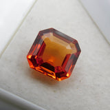 Square-cut orange sapphire, 8.52 carats, an excellent quality certified loose gemstone
