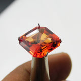 8.52ct natural orange sapphire, a square-shaped loose gem for overall well-being.