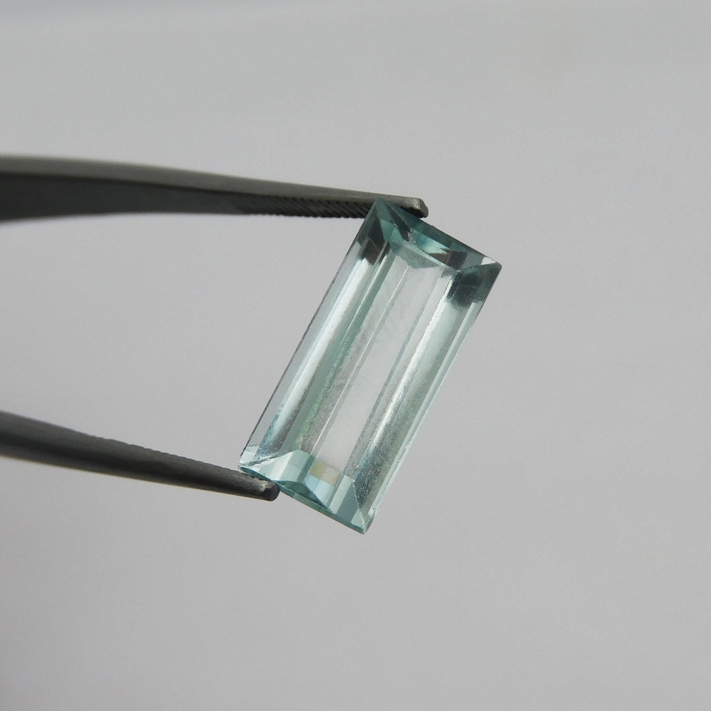 Genuine Aquamarine Jwelery Making Stone 6.88 Carat Natural Certified Baguette Shape Loose Gemstone Ocean Blue Color | Free Shipping & Gift | Go With Flaw