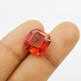 Square Cut 6.35 Carat Natural Orange Sapphire Certified Loose Stone
