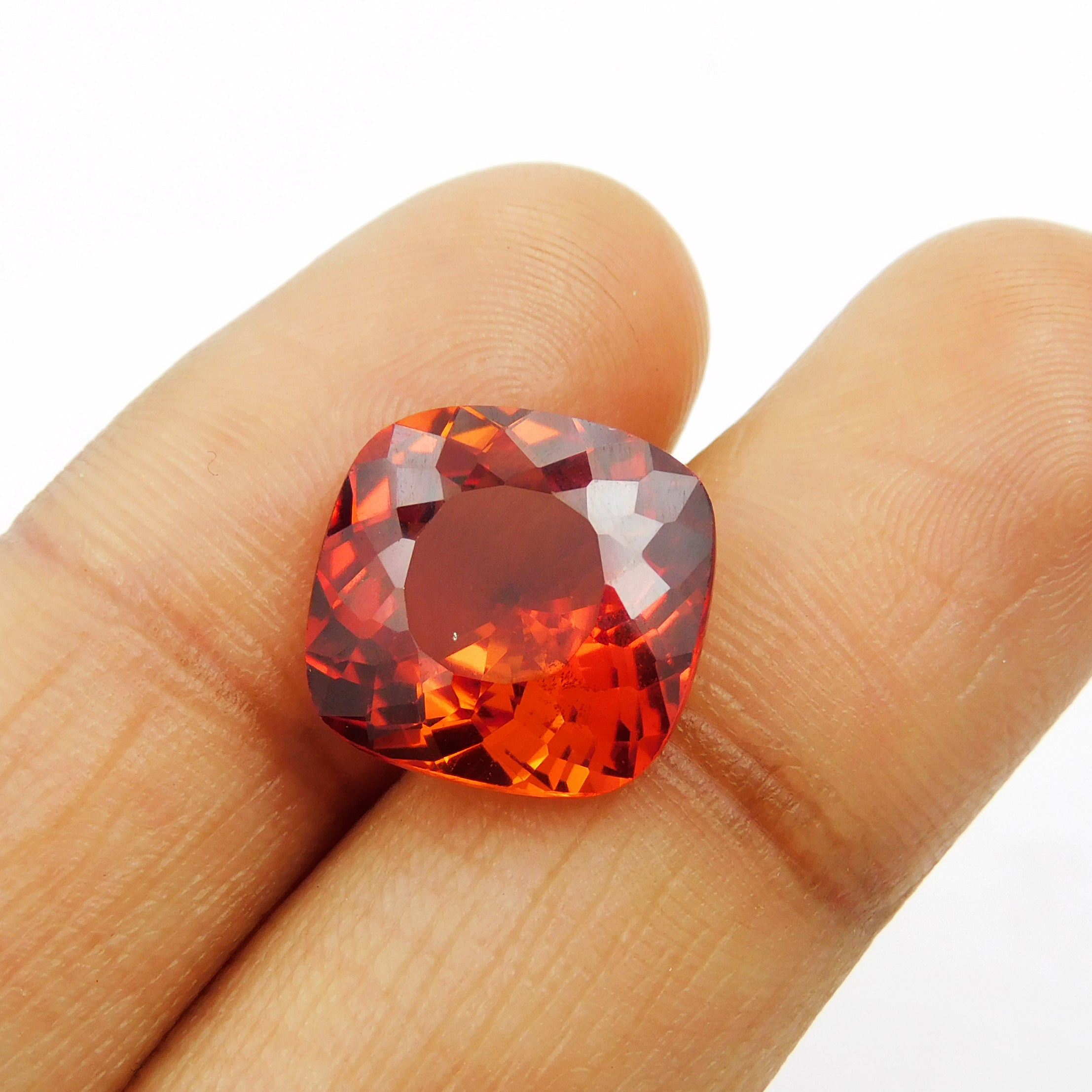 Mini Cut Stone For Earrings/ Necklace 7.25 Carat Square Cushion Cut Natural Sapphire Orange Certified Loose Gemstone / Sapphire Jwelery / Faceted Sapphire