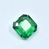 Brazilian Green Garnet square cut gemstone on a plain white background, 10.62 Ct natural loose stone