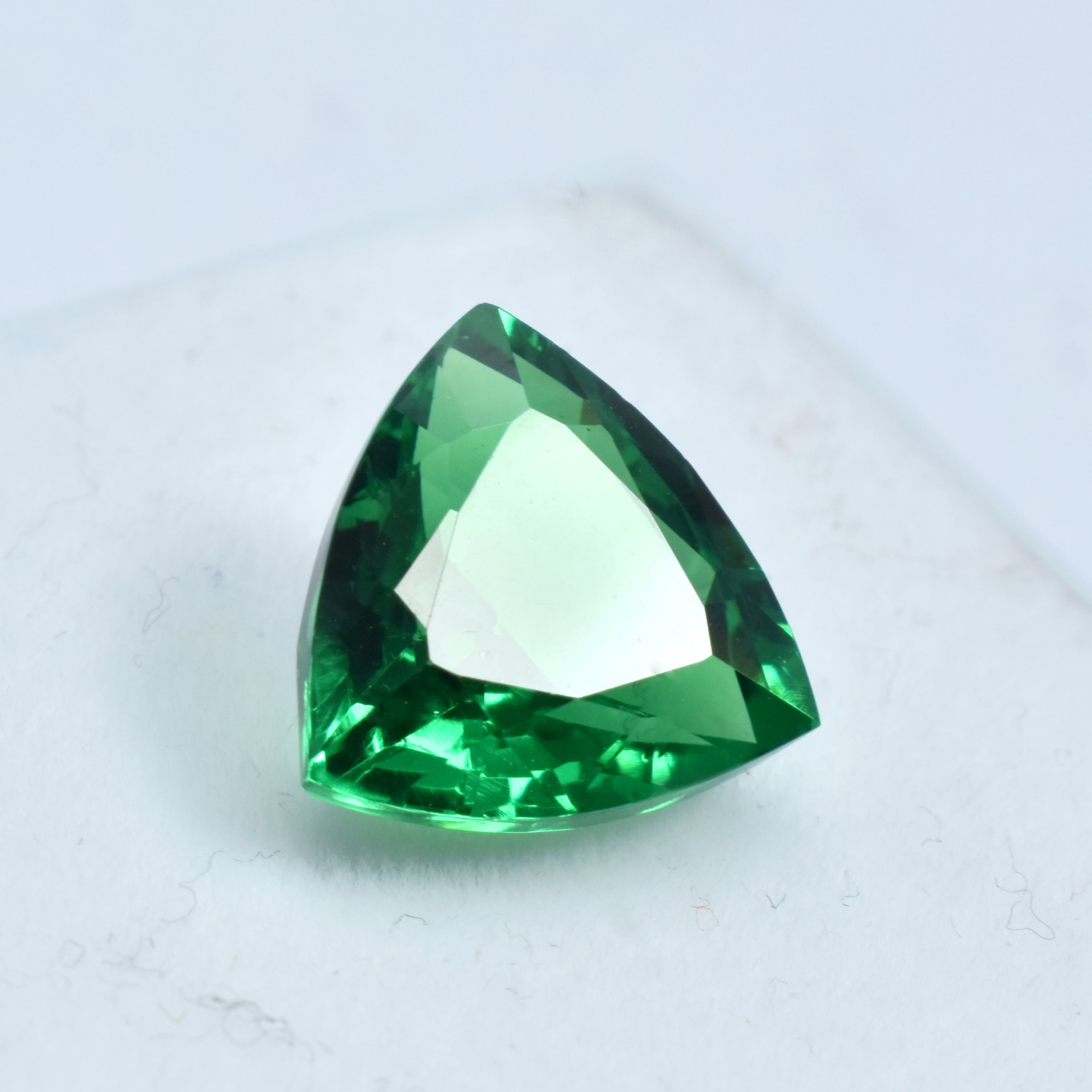 "Garnet Gems Jewelry For Engagement Rings " Trillion Cut 12.32 Carat Green Garnet Natural Certified Loose Gemstone | Free Delivery Free Gift | Gift For Her