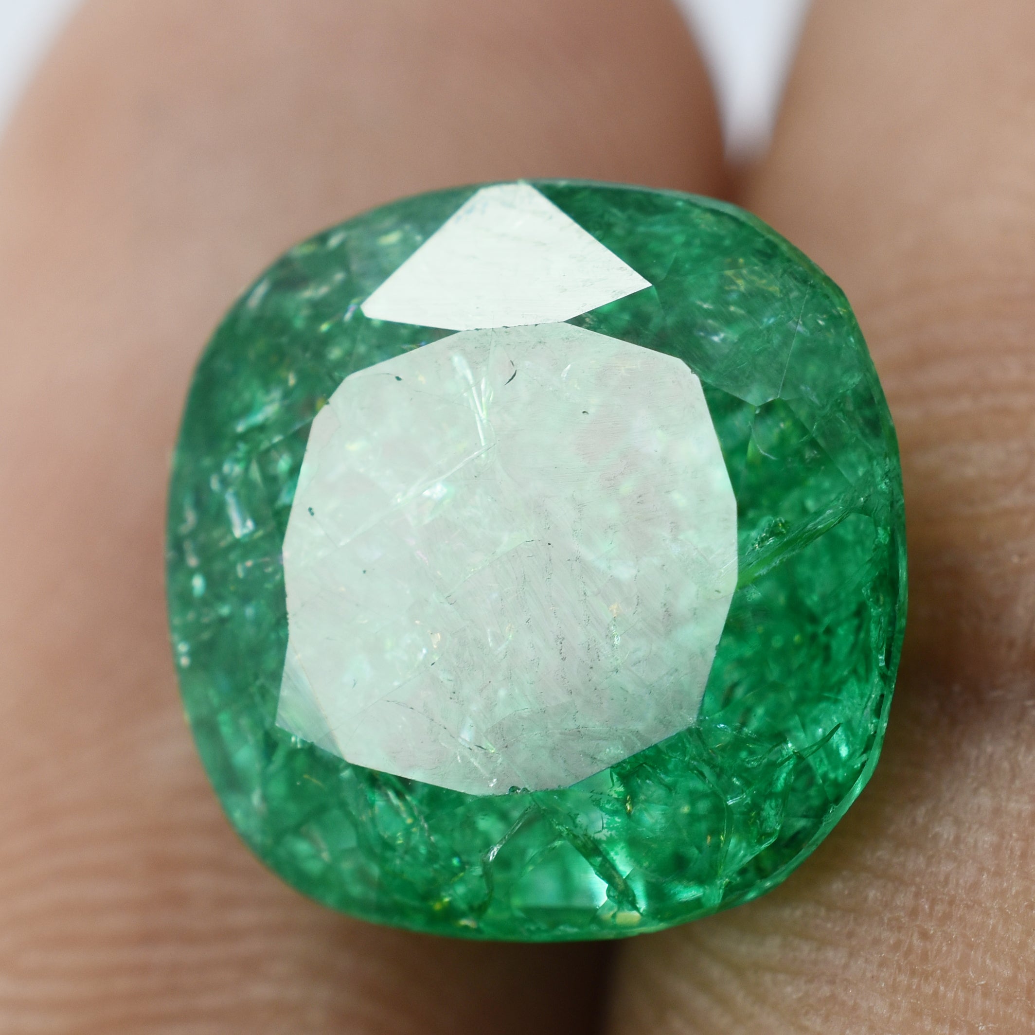Saturday Big Sale ! Natural Colombian Emerald | 9.63 Carat | Square Cushion Cut- 13x13MM | Natural Emerald | Shape Cushion  | Deep Green Genuine Emerald | May Birthstone Big Emerald Square