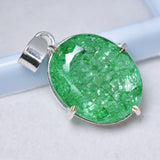 CERTIFIED Zambian Emerald Pendant 66 Ct 925 Sterling Silver Natural Emerald Pendant Handmade Pendant Gift For Bridal Beautiful Emerald Jewelry
