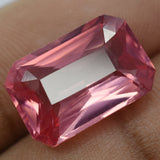 Certified emerald shape Padparadscha sapphire 9.65 carat loose stone from Sri Lanka