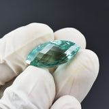Loose bluish-green Montana sapphire gemstone, marquise cut, 8.74 carats