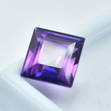 Certified Natural Purple Tanzanite Square Shape Gemstone on White Box - 9.25 Ct