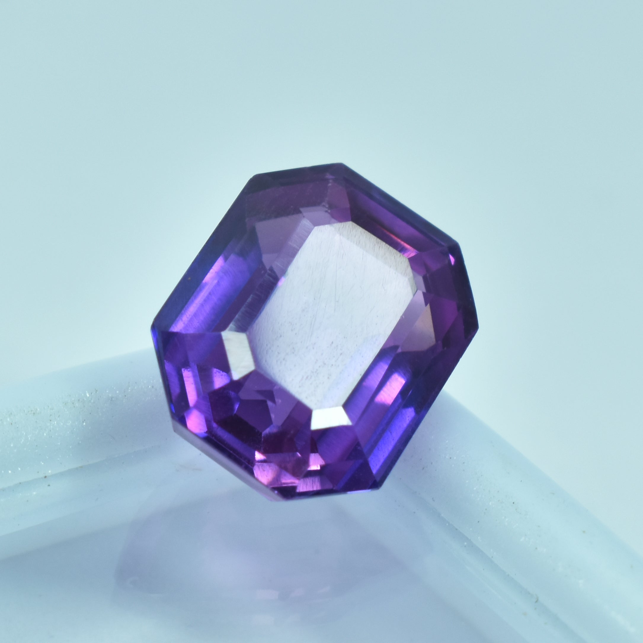 Jwelery Making Gem , Purple Color Change Sapphire 10.65 Carat Emerald Shape Certified Natural Loose Gemstone | Free Delivery Free Gift | Best Offer
