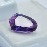 Certified Natural Purple Tanzanite Gemstone 10.80 Ct Fancy Shape on White Box Display