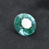 Certified natural bluish-green sapphire, 7.85 carats, from Sri Lanka, a rare round-cut gemstone.