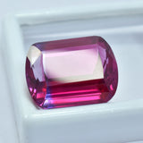 Certified 29.05ct emerald-cut natural bi-color sapphire