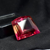 Certified 30.25 carat fancy-cut bi-color sapphire, a loose gemstone