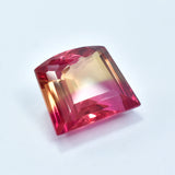 Prettiest 30.25ct natural bi-color sapphire, a certified fancy-cut loose gemstone.