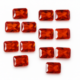 Orange Sapphire CERTIFIED 15 Pcs Natural Emerald Cut Loose Gemstone 7x5 MM Lot