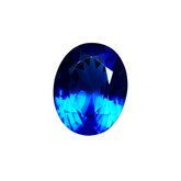 A loose, oval-cut, natural light blue sapphire gemstone weighing 17.70 carats.