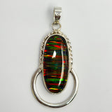 CERTIFIED 925 Sterling Silver Pendant 30 Ct Natural Opal Oval Gems Gift For Mom