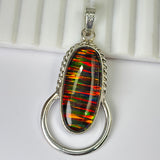 CERTIFIED 925 Sterling Silver Pendant 30 Ct Natural Opal Oval Gems Gift For Mom