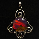 Beautiful Round Opal 40 Ct Natural CERTIFIED 925 Sterling Silver Pendant Gems