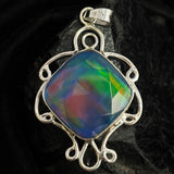 Flawless Natural Square Cushion 43 Ct CERTIFIED 925 Sterling Silver Pendant Gems