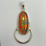 CERTIFIED 925 Sterling Silver Pendant 31 Ct Natural Opal Oval Gems Free Delivery