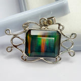 CERTIFIED 32 Ct Opal 925 Starling Silver Natural Emerald Pendant Gift For Him