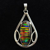 Beautiful Oval Opal 35 Ct Natural CERTIFIED 925 Sterling Silver Pendant Gemstone