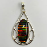 Beautiful Oval Opal 35 Ct Natural CERTIFIED 925 Sterling Silver Pendant Gemstone