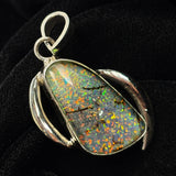 CERTIFIED Natural Opal 29 Ct Fancy 925 Sterling Silver Gems Pendant Gift For Him