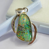 CERTIFIED Natural Opal 29 Ct Fancy 925 Sterling Silver Gems Pendant Gift For Him