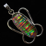 Extremely Rare Natural 30 Ct Oval Opal 925 Sterling Silver CERTIFIED Pendant